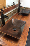 Installation Image of Premier Copper Products 17" Rectangle Copper Bathroom Sink, Oil Rubbed Bronze, PVMRECDB