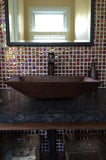 Installation Image of Premier Copper Products 17" Rectangle Copper Bathroom Sink, Oil Rubbed Bronze, PVMRECDB