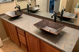 Installation Image of Premier Copper Products 17" Rectangle Copper Bathroom Sink, Oil Rubbed Bronze, PVMRECDB