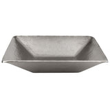 Premier Copper Products 17" Modern Rectangle Hand Forged Old World Copper Vessel Bathroom Sink in Nickel, Matching Drain and Accessories, BSP5_PVMRECEN-P