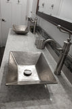 Installation Image of Premier Copper Products 17" Rectangle Copper Bathroom Sink, Nickel, PVMRECEN