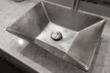 Installation Image of Premier Copper Products 17" Rectangle Copper Bathroom Sink, Nickel, PVMRECEN