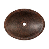 Premier Copper Products 20" Oval Hand Forged Old World Copper Vessel Bathroom Sink, Matching Drain and Accessories, Oil Rubbed Bronze, BSP5_PVOVAL20-P