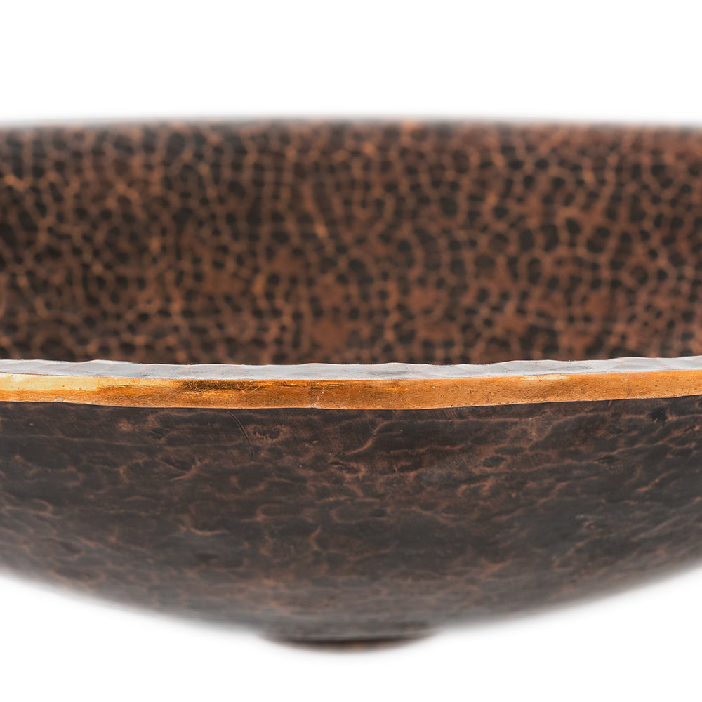 Premier Copper Products 20" Oval Hand Forged Old World Copper Vessel Bathroom Sink, Matching Drain and Accessories, Oil Rubbed Bronze, BSP5_PVOVAL20-P