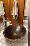 Installation Image of Premier Copper Products 20" Oval Copper Bathroom Sink, Oil Rubbed Bronze, PVOVAL20