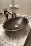 Installation Image of Premier Copper Products 20" Oval Copper Bathroom Sink, Oil Rubbed Bronze, PVOVAL20