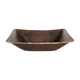 Premier Copper Products 17" Rectangle Hand Forged Old World Copper Vessel Bathroom Sink, Matching Drain and Accessories, Oil Rubbed Bronze, BSP5_PVREC17-P