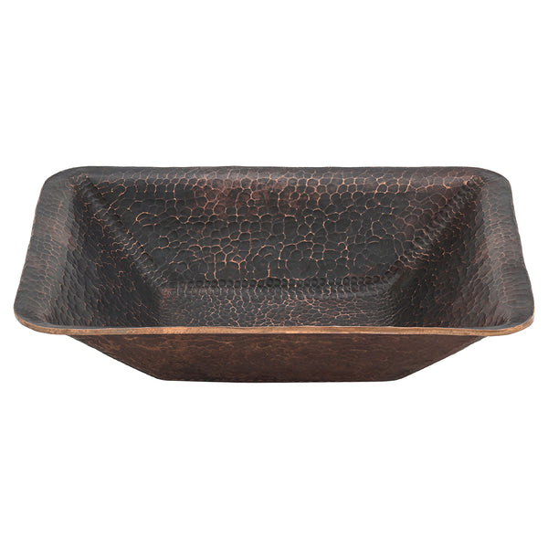 Main Image of Premier Copper Products 17" Rectangle Copper Bathroom Sink, Oil Rubbed Bronze, PVREC17