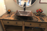 Installation Image of Premier Copper Products 17" Rectangle Copper Bathroom Sink, Oil Rubbed Bronze, PVREC17