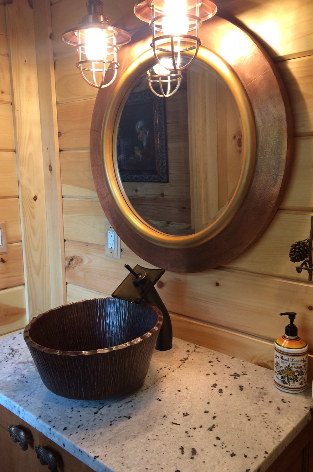 Installation Image of Premier Copper Products 15" Copper Bathroom Sink, Oil Rubbed Bronze, PVRTRDB
