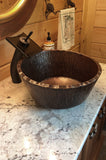 Installation Image of Premier Copper Products 15" Copper Bathroom Sink, Oil Rubbed Bronze, PVRTRDB