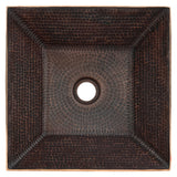 Alternative View of Premier Copper Products 14" Square Copper Bathroom Sink, Oil Rubbed Bronze, PVSQ14DB