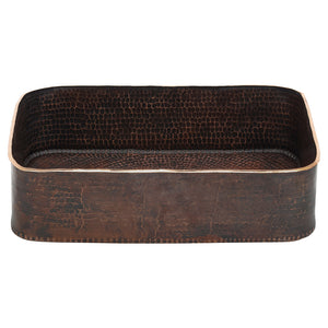 Alternate Image for Premier Copper Products 19" Rectangle Copper Bathroom Sink, Oil Rubbed Bronze, PVTREC19DB