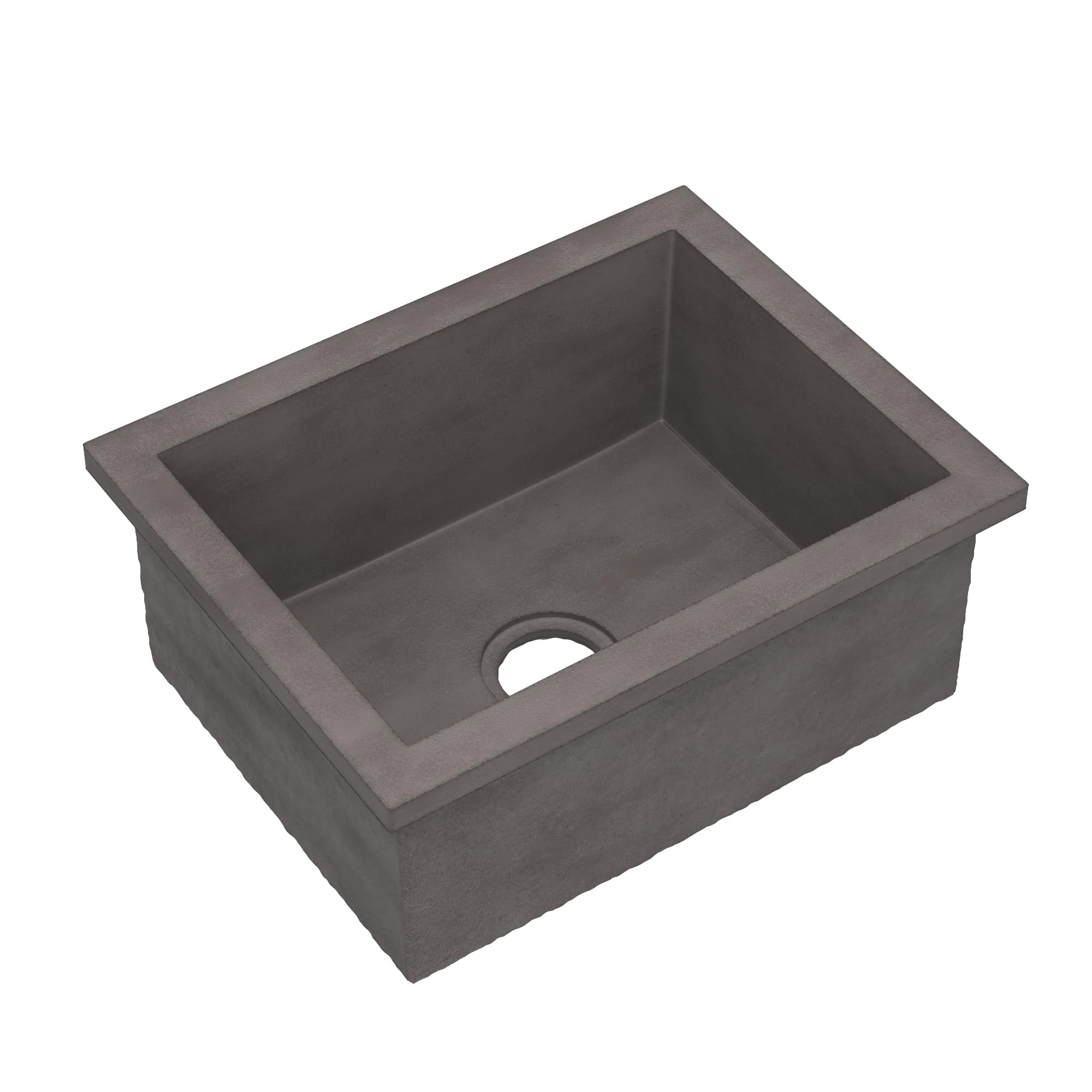 Native Trails Pacifica 23" Undermount NativeStone Concrete Kitchen Sink, Slate, NSK2217-S