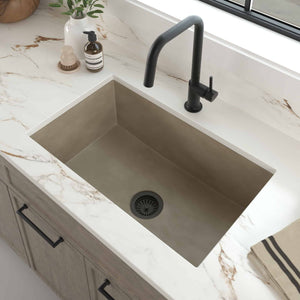 Native Trails Pacifica 30" Undermount NativeStone Concrete Kitchen Sink, Earth, NSK3019-E