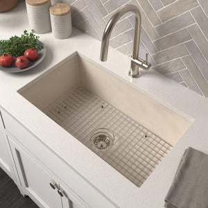 Native Trails Pacifica 30" Undermount NativeStone Concrete Kitchen Sink, Sand, NSK3019-D