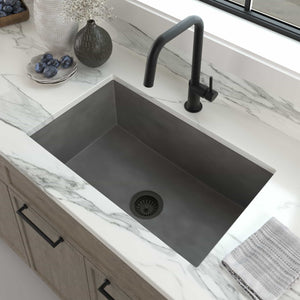 Native Trails Pacifica 30" Undermount NativeStone Concrete Kitchen Sink, Slate, NSK3019-S
