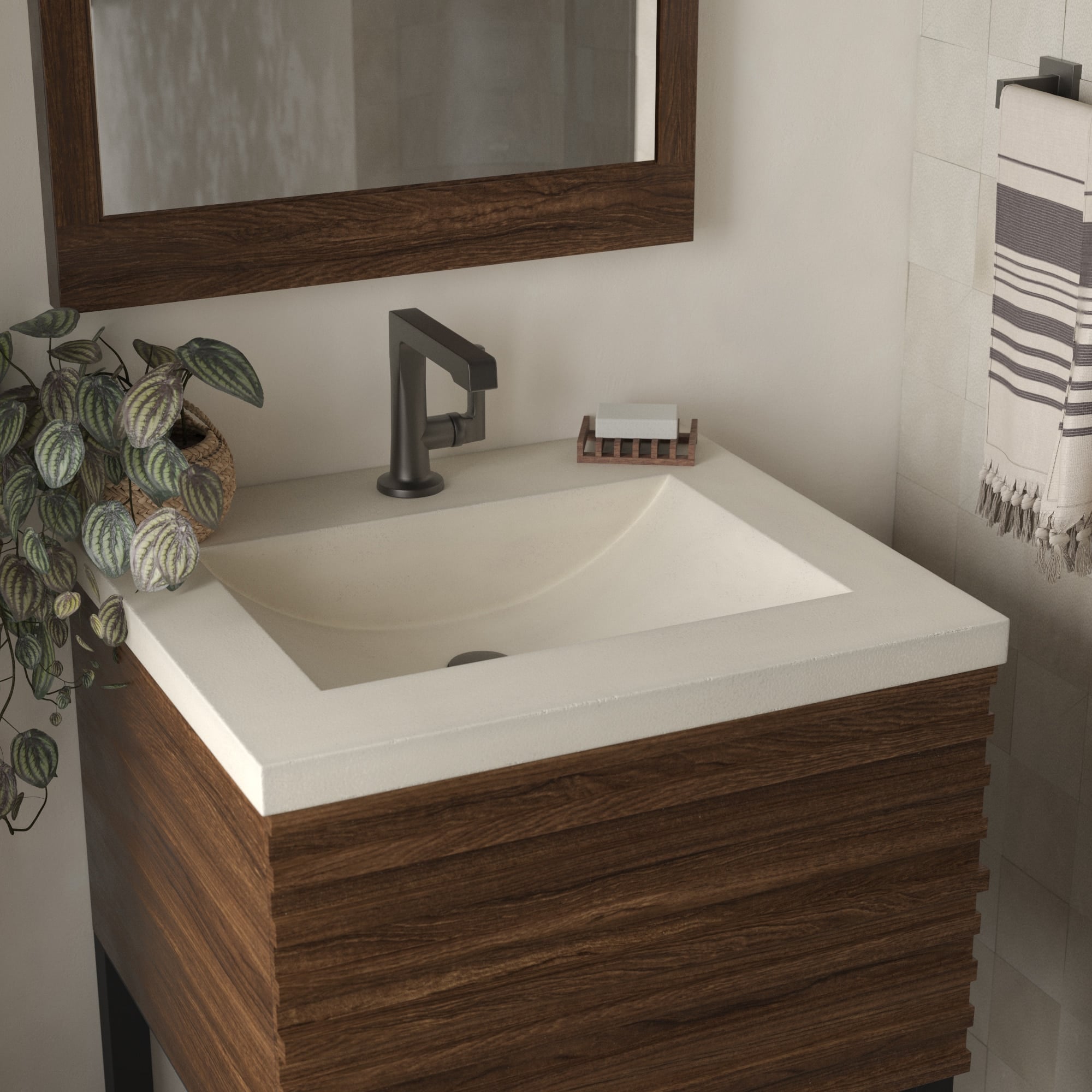 Native Trails 24" Palomar ADA NativeStone Vanity Top and Sink in Sand, Single Faucet Hole, NSVNT24-D1 Product Image