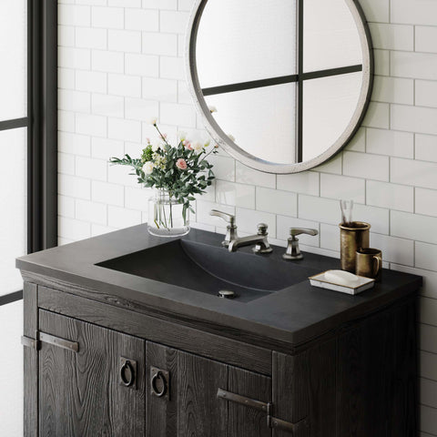 Native Trails 36" Palomar ADA Vanity Top with Integral Sink in Charcoal, 8" Widespread Cutout, NSVNT36-C