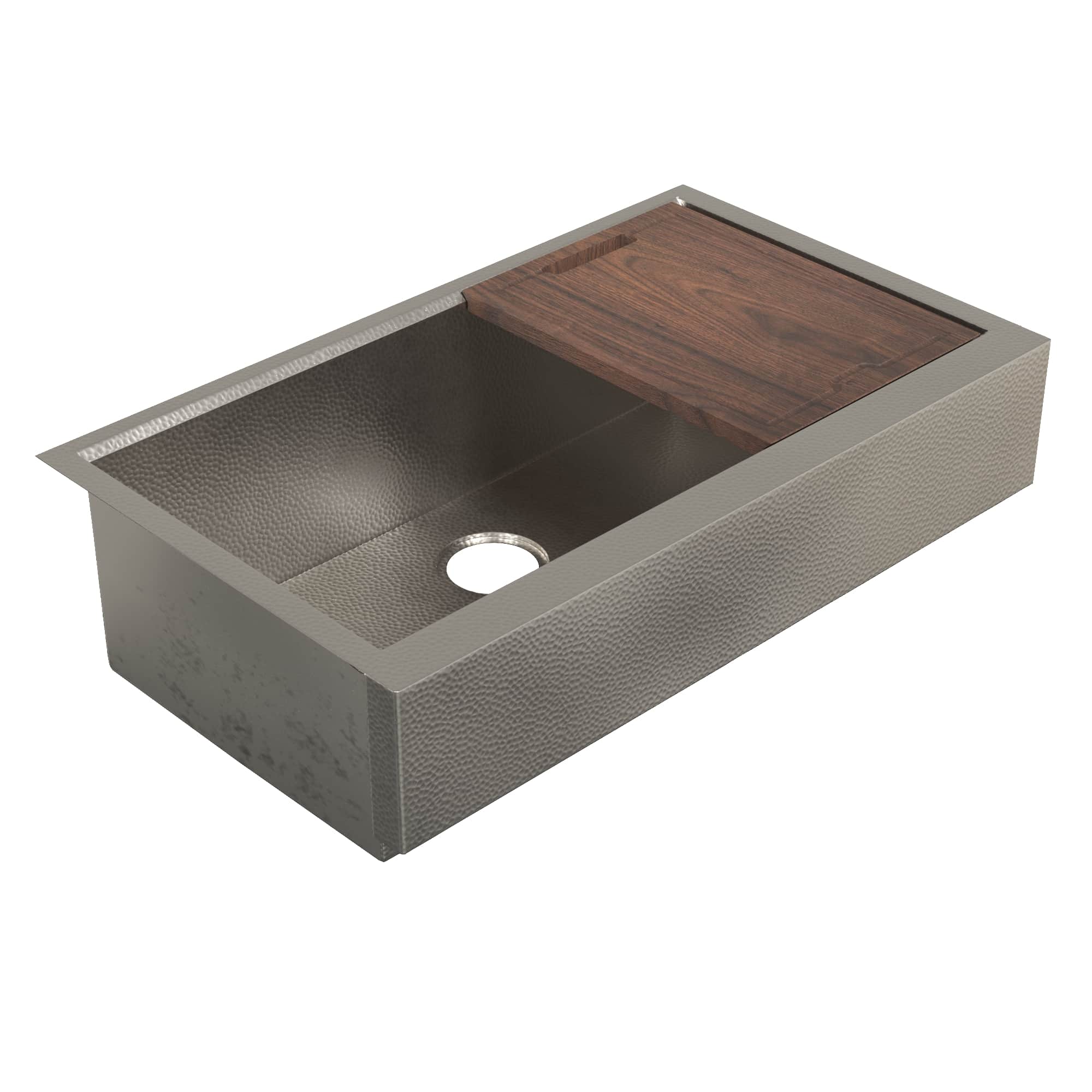 Native Trails Paragon Concierge 33" Nickel Workstation Farmhouse Kitchen Sink, Brushed Nickel, CPKG591 Product Image