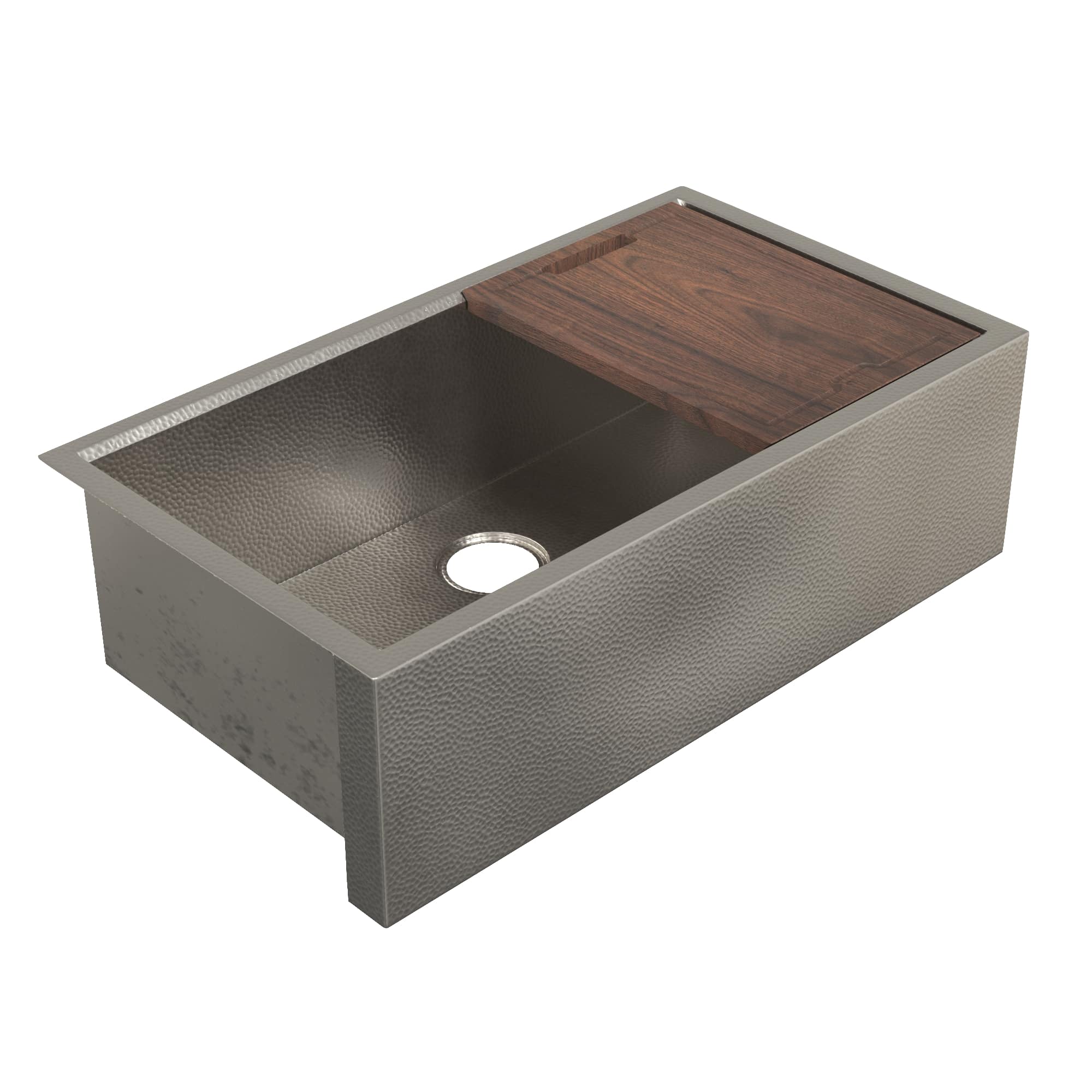 Native Trails Pinnacle Concierge 33" Nickel Workstation Farmhouse Kitchen Sink, Brushed Nickel, CPKG592