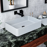 Karran Quattro 13.75" x 21.25" Rectangular Vessel Acrylic Solid Surface ADA Bathroom Sink, White, QM177WH