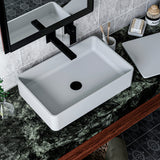 Karran Quattro 13.75" x 21.25" Rectangular Vessel Acrylic Solid Surface ADA Bathroom Sink, White, QM177WH