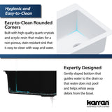 Karran 33" Drop In/Topmount Quartz Composite Kitchen Sink, White, QT-670-WH