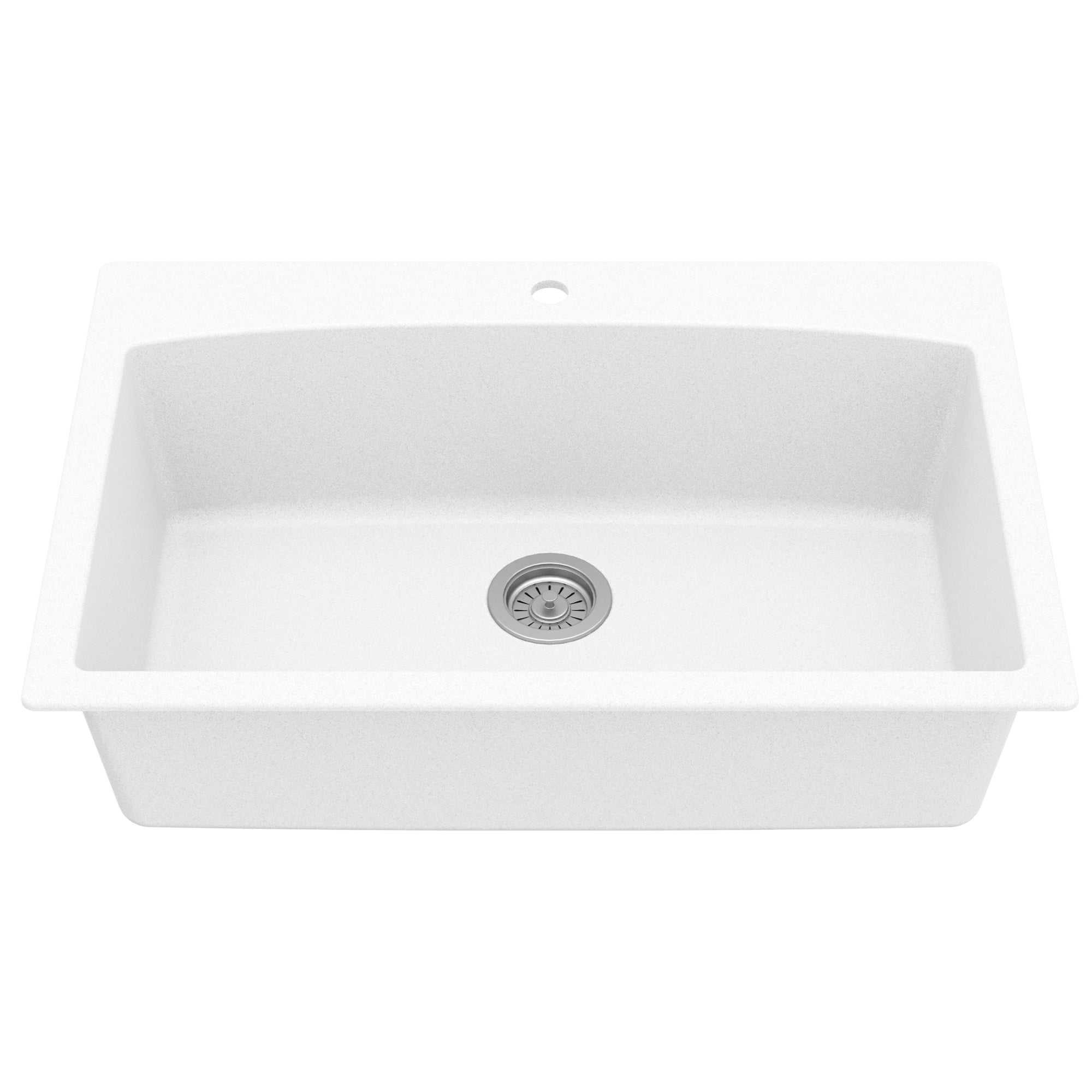 Karran 33" Drop In/Topmount Quartz Composite Kitchen Sink, White, QT-712-WH