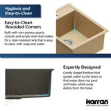 Karran 16" Drop In/Topmount Quartz Composite Kitchen Sink, Bisque, QT-825-BI