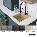 Karran 16" Drop In/Topmount Quartz Composite Kitchen Sink, Bisque, QT-825-BI