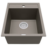 Karran 16" Drop In/Topmount Quartz Composite Kitchen Sink, Concrete, QT-825-CN