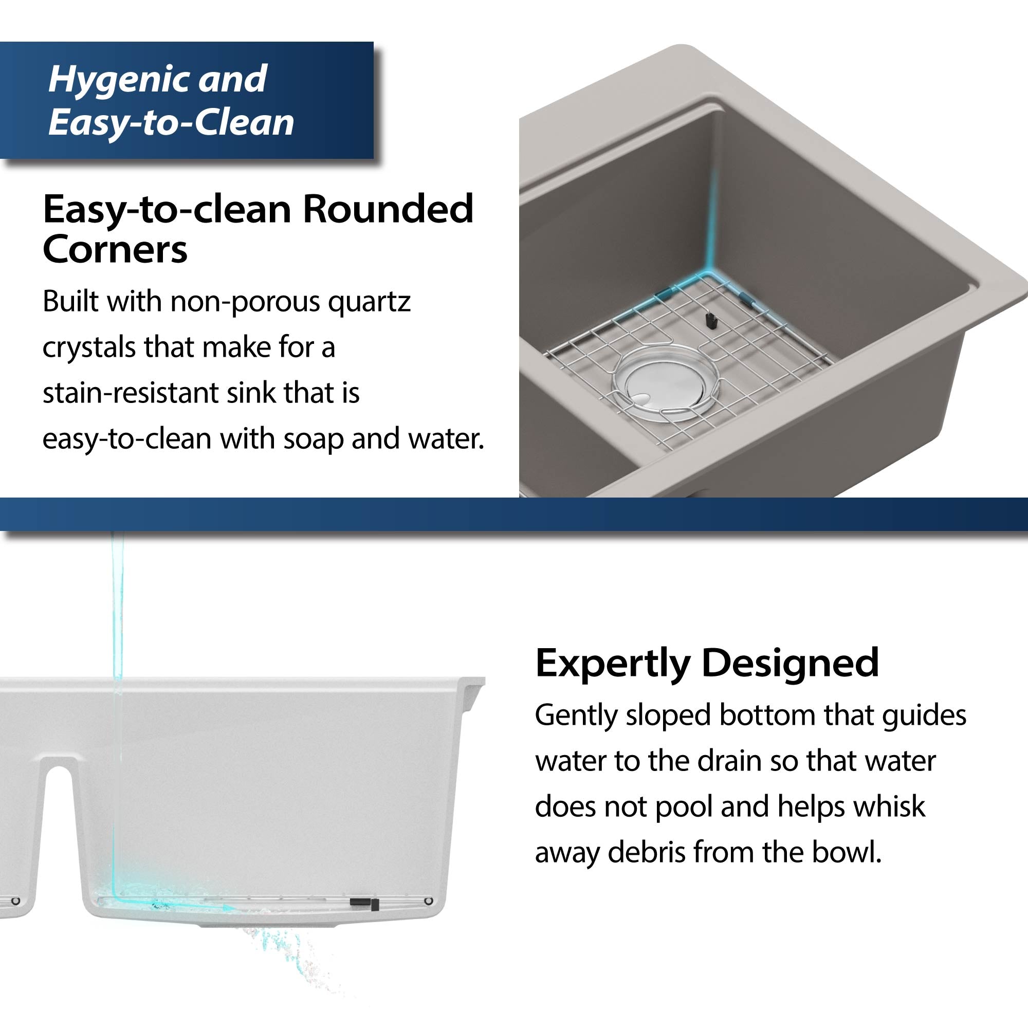 Karran 33" Drop In/Topmount Quartz Composite Kitchen Sink, 50/50 Double Bowl, Concrete, QTWS-880-CN