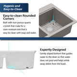 Karran 33" Drop In/Topmount Quartz Composite Kitchen Sink, 50/50 Double Bowl, Concrete, QTWS-880-CN