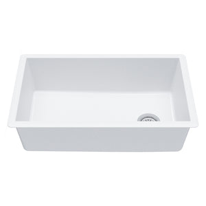 Alternate Image for Karran 32" Undermount Quartz Composite Kitchen Sink, White, QU-670-WH