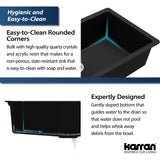 Karran 17" Undermount Quartz Composite Kitchen Sink, Black, QU-690-BL