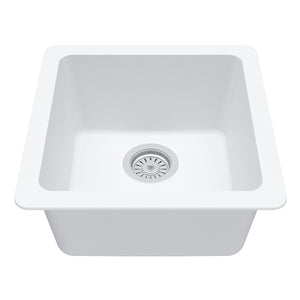 Alternate Image for Karran 17" Undermount Quartz Composite Kitchen Sink, White, QU-690-WH