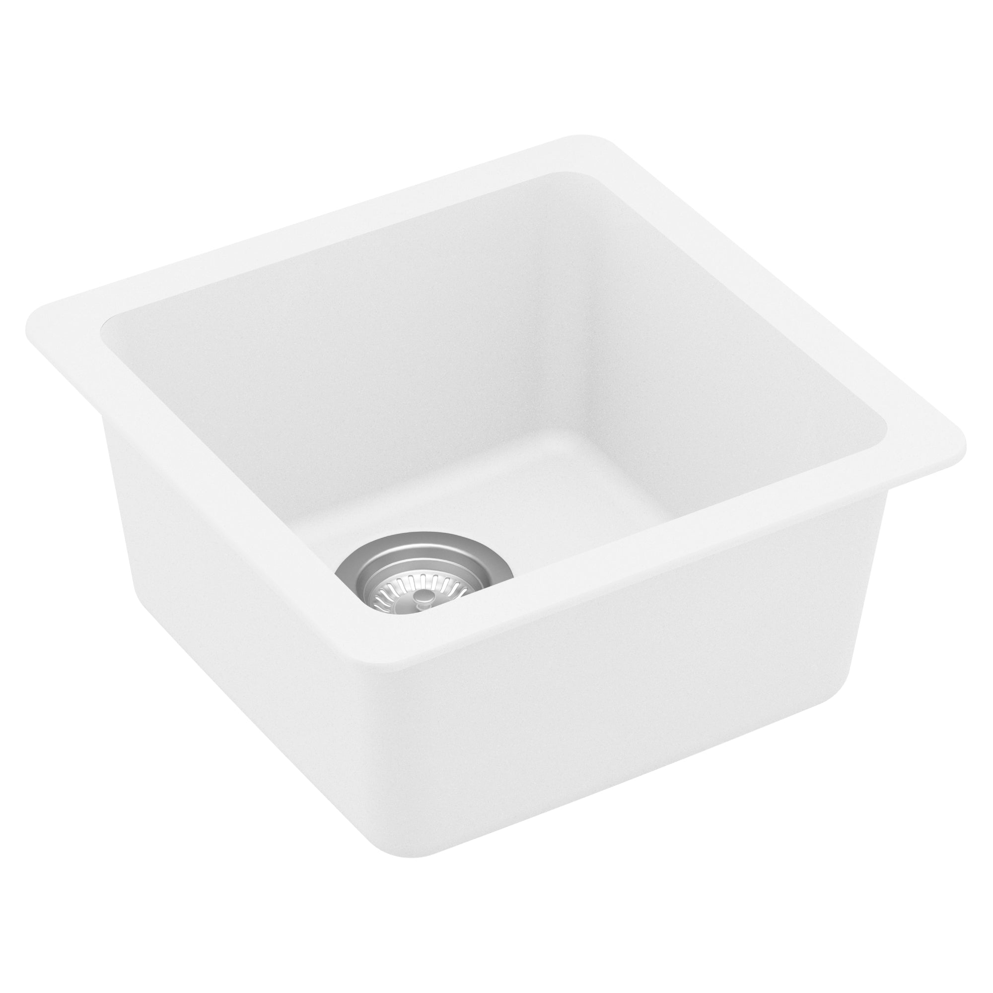 Karran 17" Undermount Quartz Composite Kitchen Sink, White, QU-690-WH