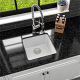 Karran 17" Undermount Quartz Composite Kitchen Sink, White, QU-690-WH