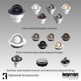 Karran 17" Undermount Quartz Composite Kitchen Sink, Concrete, QU-690-CN