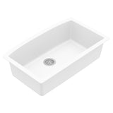 Karran 33" Undermount Quartz Composite Kitchen Sink, White, QU-712-WH