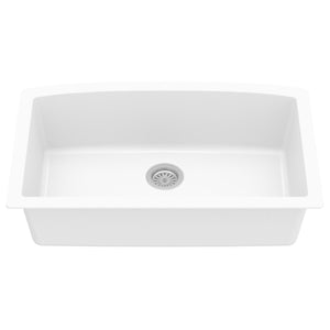 Alternate Image for Karran 33" Undermount Quartz Composite Kitchen Sink, White, QU-712-WH