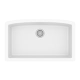 Karran 33" Undermount Quartz Composite Kitchen Sink, White, QU-712-WH