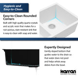 Karran 32" Undermount Quartz Composite Kitchen Sink, 50/50 Double Bowl, White, QU-810-WH