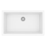 Karran 32" Undermount Quartz Composite Kitchen Sink, White, QU-812-WH