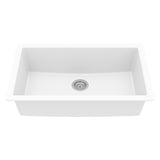 Karran 32" Undermount Quartz Composite Kitchen Sink, White, QU-812-WH