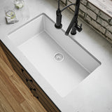 Karran 32" Undermount Quartz Composite Kitchen Sink, White, QU-812-WH