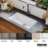 Karran 32" Undermount Quartz Composite Kitchen Sink, White, QU-812-WH