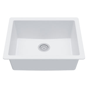 Alternate Image for Karran 24" Undermount Quartz Composite Kitchen Sink, White, QU-820-WH
