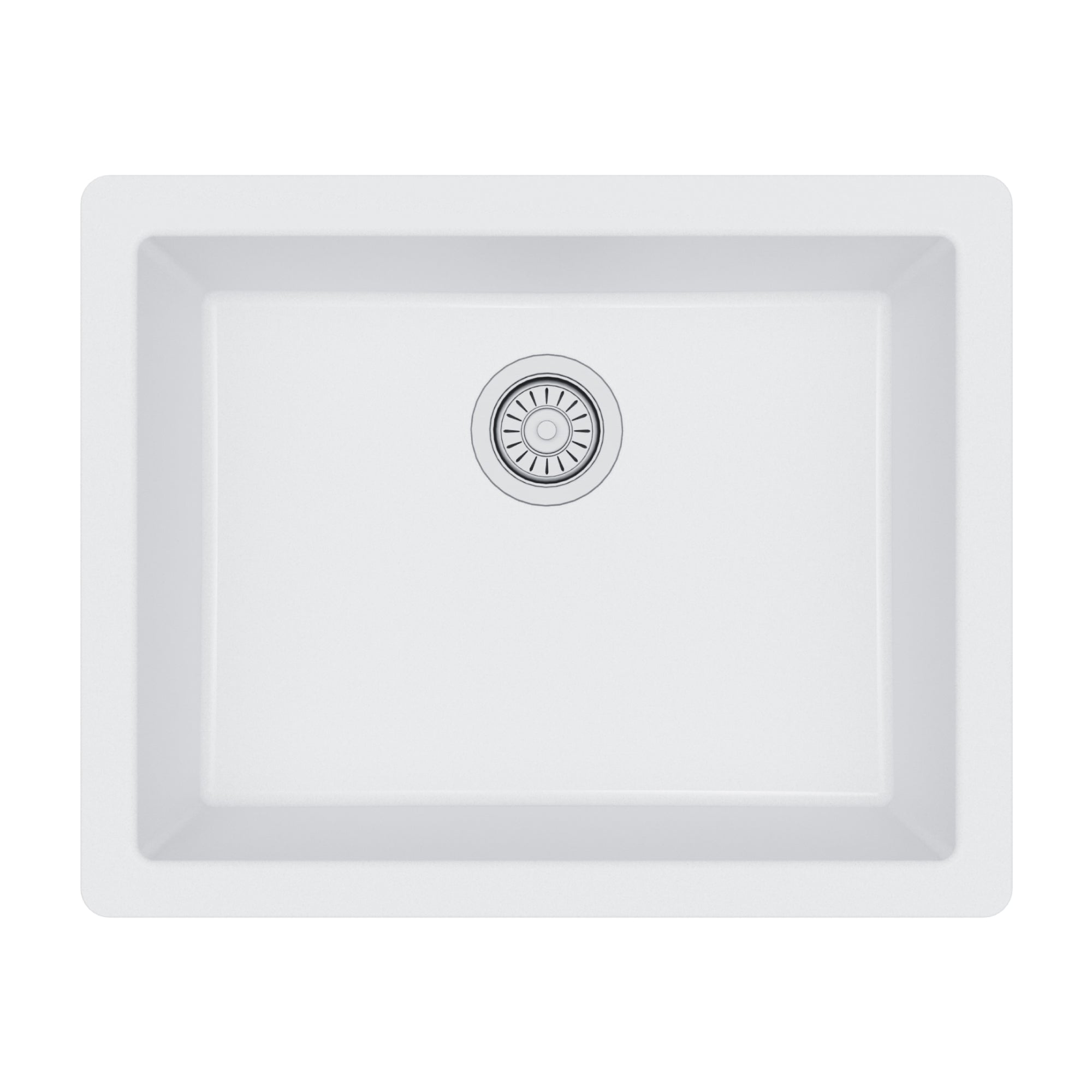 Karran 24" Undermount Quartz Composite Kitchen Sink, White, QU-820-WH
